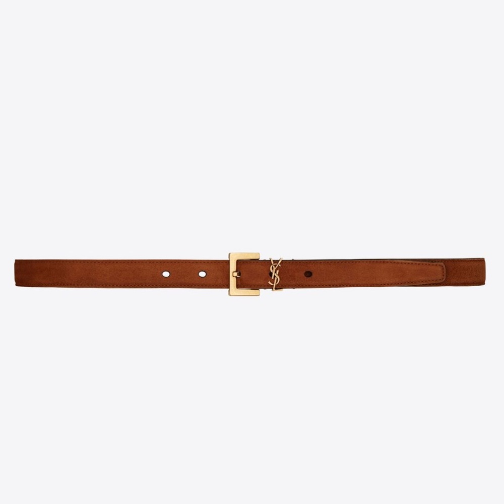 YSL authentic thin suede belt size 80